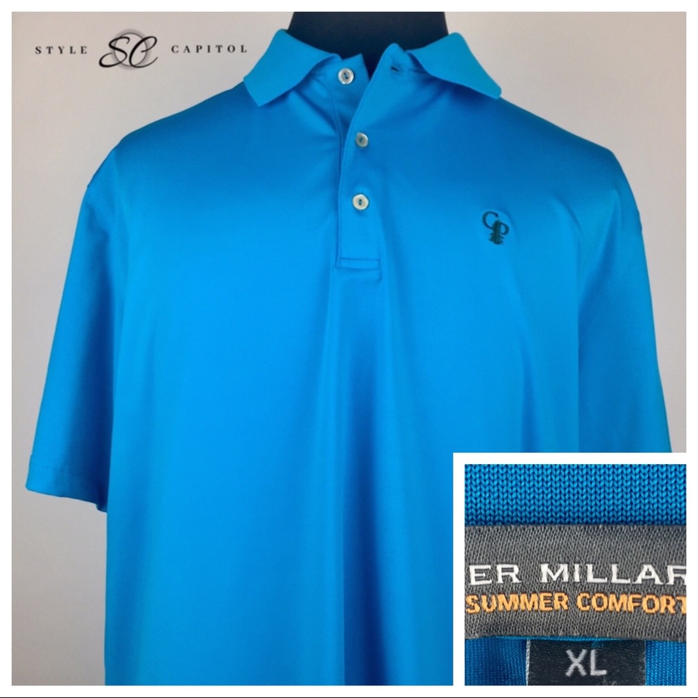 Peter Millar Men's XL Summer Comfort Blue Polo